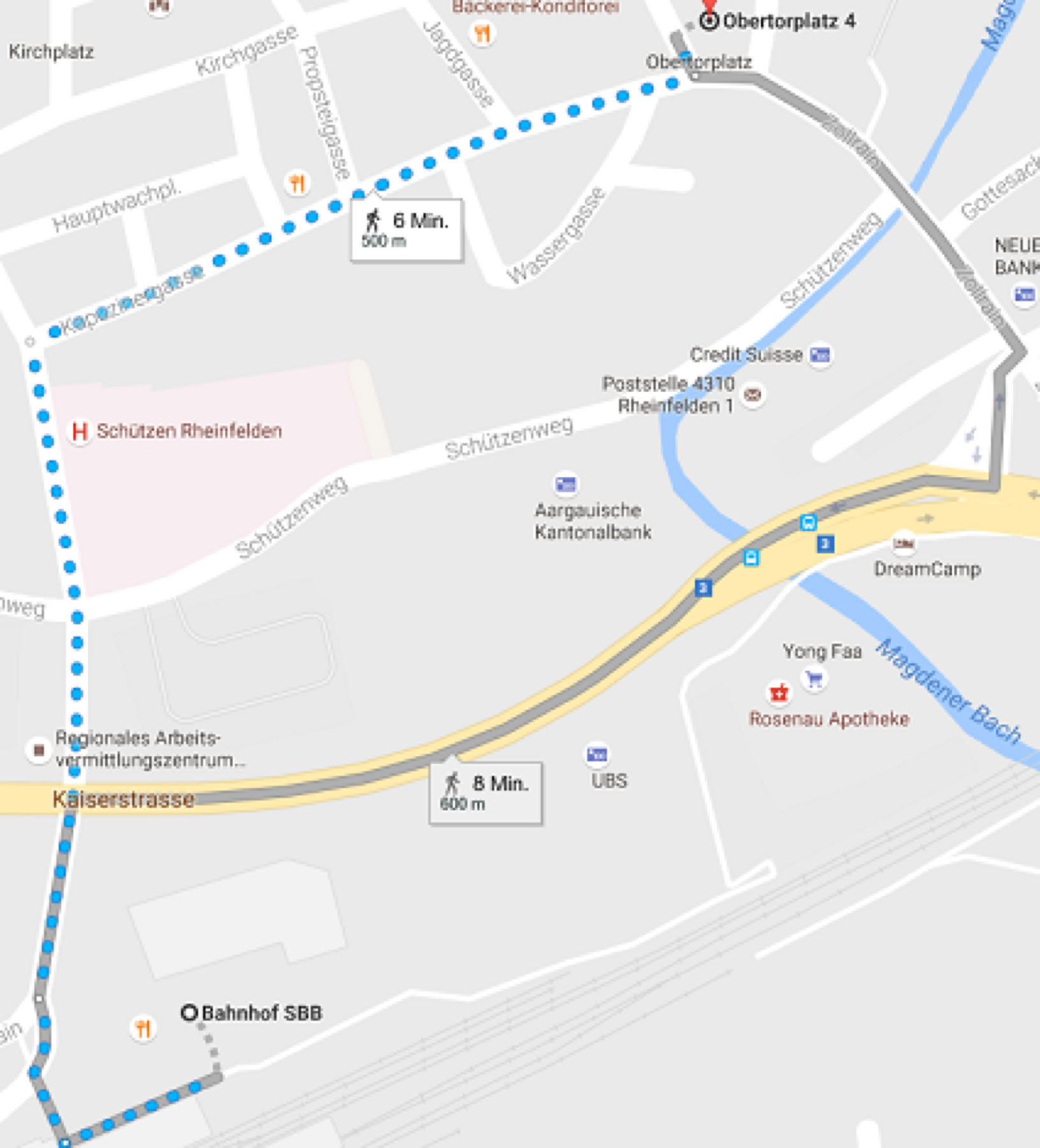 Vom Bahnhof zum Kurslokal